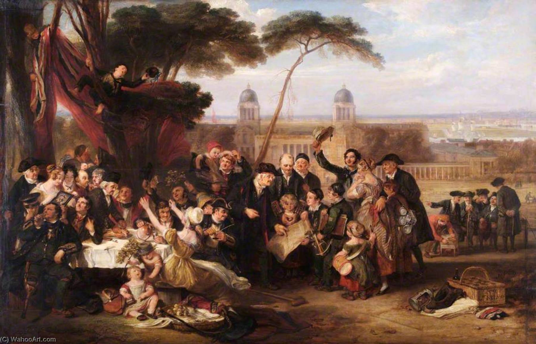 Buy Museum Art Reproductions The Greenwich Pensioners Commemorating Trafalgar, 1835 by John Burnet (1784-1868) | ArtsDot.com