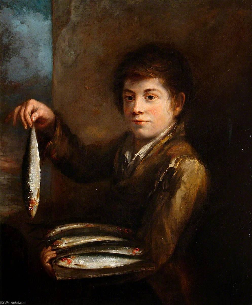 Order Oil Painting Replica Portrait of a Boy with a Fish, 1822 by Robert Mendham (1792-1875) | ArtsDot.com