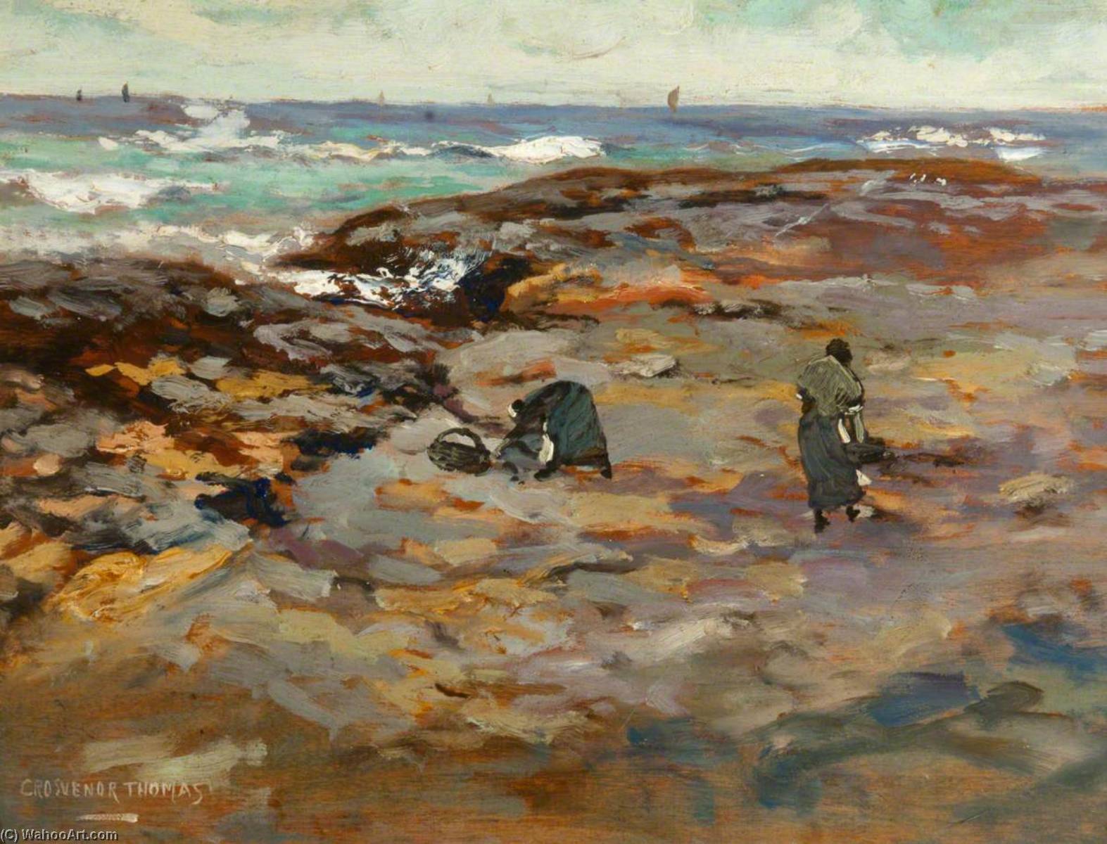 顺序 藝術再現 Gathering Bait, Kintyre 。 通过 Grosvenor Thomas (1856-1923) | ArtsDot.com