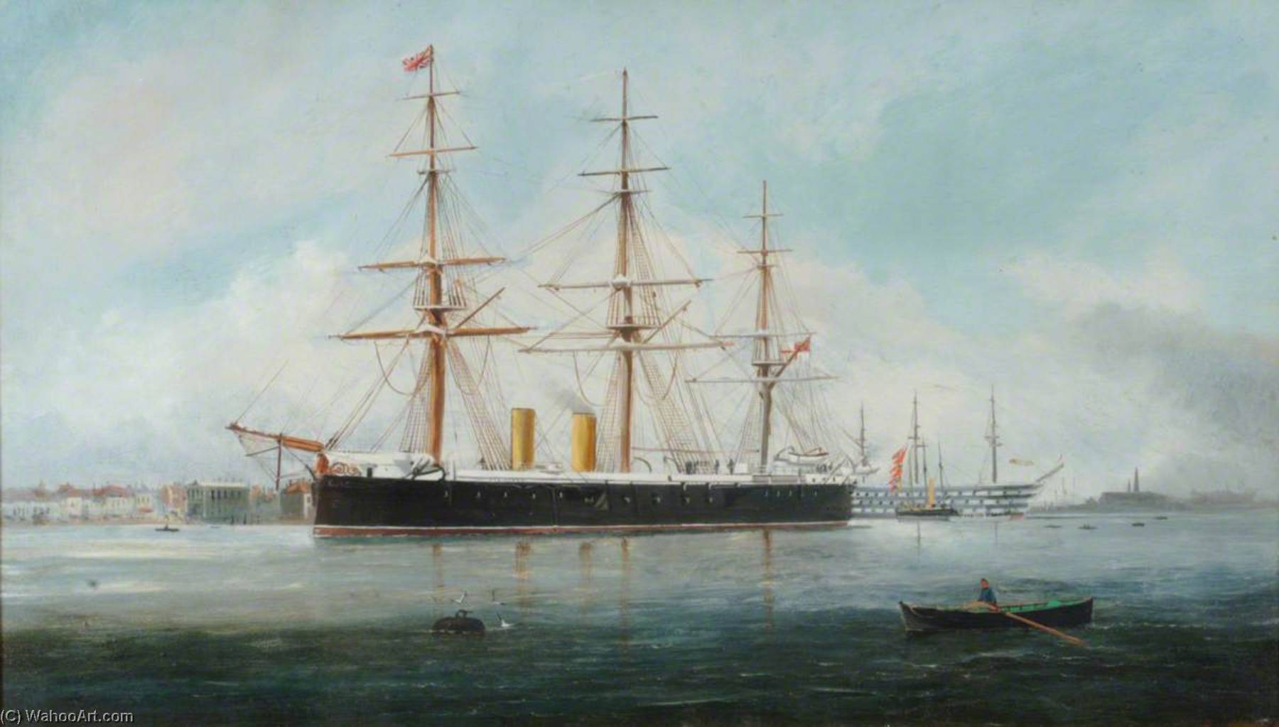 Order Oil Painting Replica HMS `Hercules`, 1869–1870 by Henry J Morgan (1839-1917) | ArtsDot.com