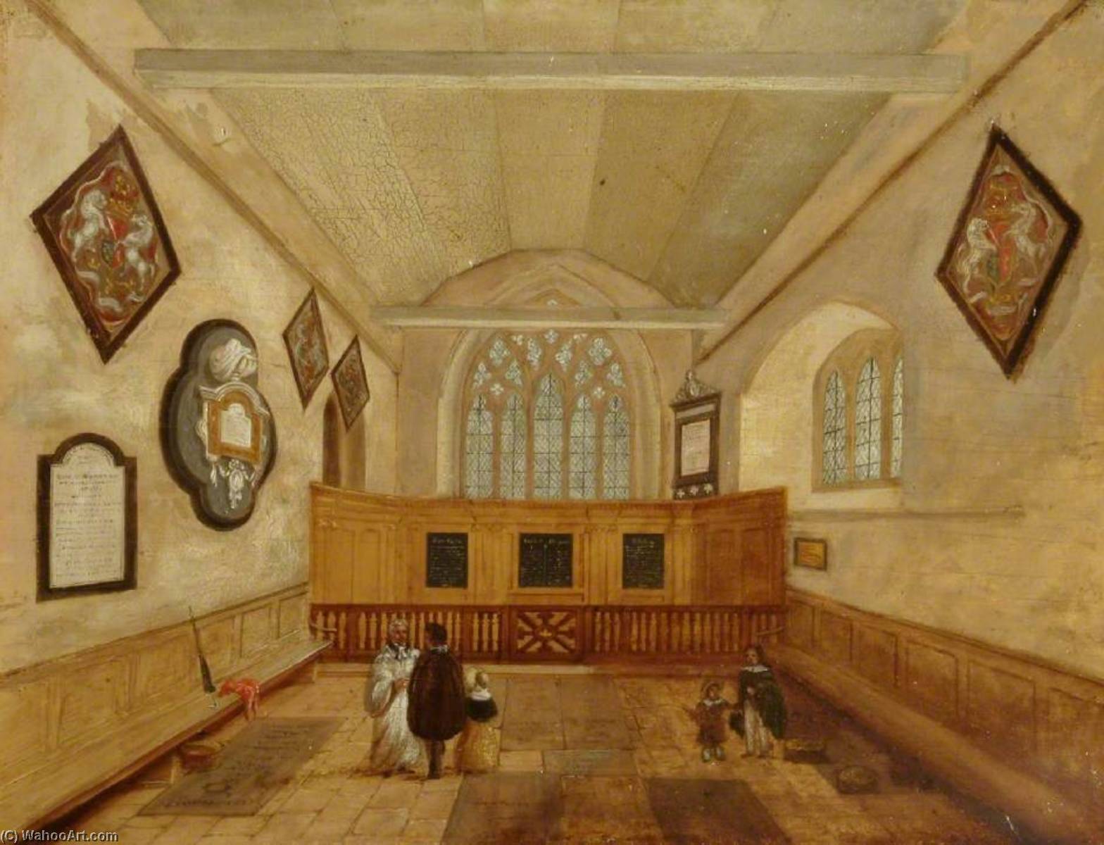 Order Art Reproductions St Martin`s Medieval Chancel, Dorking, Surrey by John Beckett (1799-1864) | ArtsDot.com
