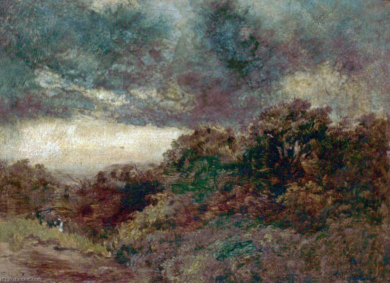 Order Oil Painting Replica Rain Clouds over Raby Mere, Wirral by Robert Tonge (1823-1856) | ArtsDot.com