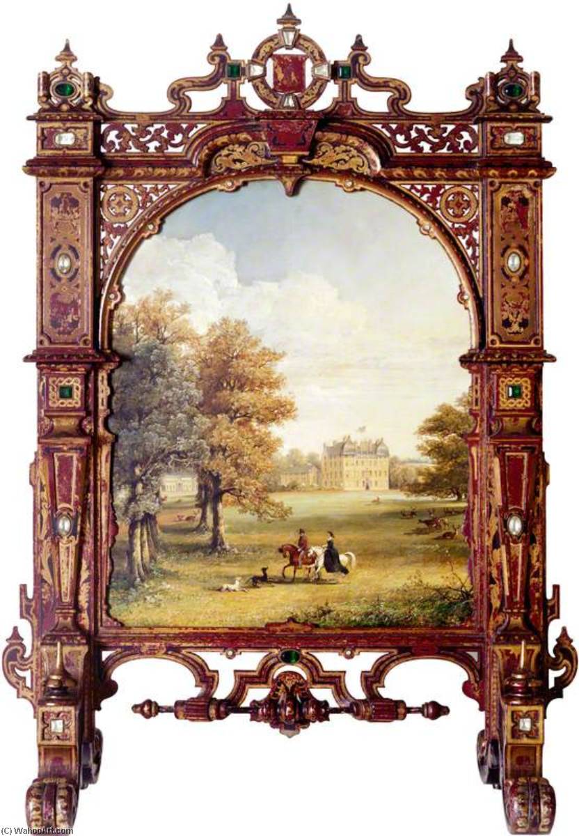 Keith Hall, Inverurie (fire screen), 1850 by Jennens Bettridge Jennens Bettridge | ArtsDot.com