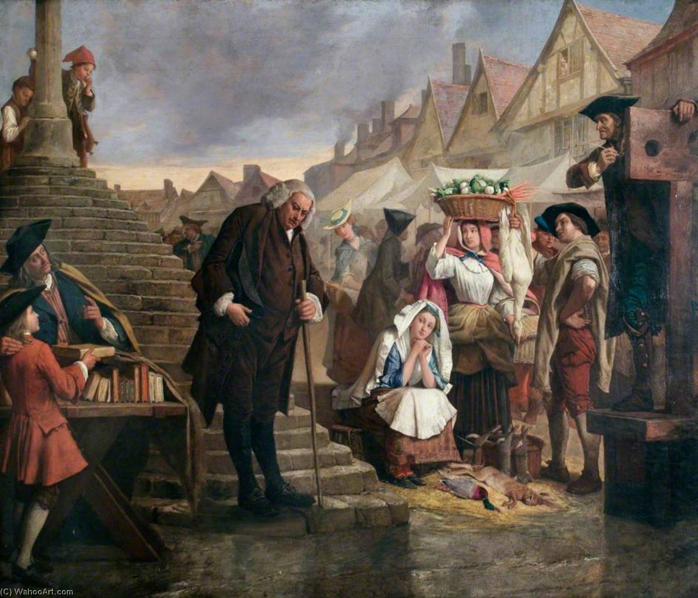Order Art Reproductions Johnson (1709–1784), Doing Penance in the Market Place of Uttoxeter, Staffordshire, 1869 by Eyre Crowe (1864-1925) | ArtsDot.com