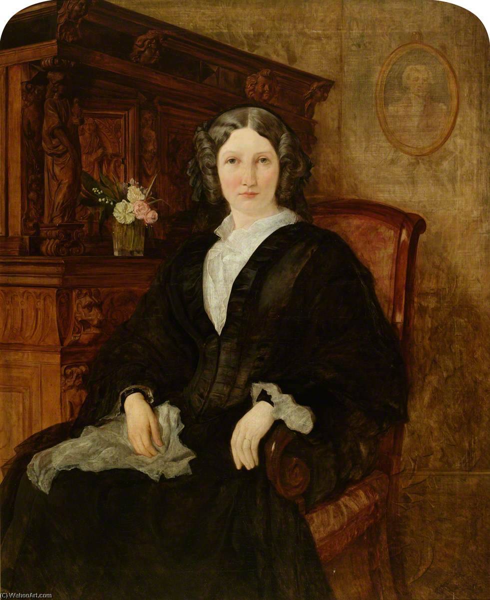 Order Paintings Reproductions Mrs Eugenie Maria Wynne, née Crowe (1827–1899), 1850 by Eyre Crowe (1864-1925) | ArtsDot.com