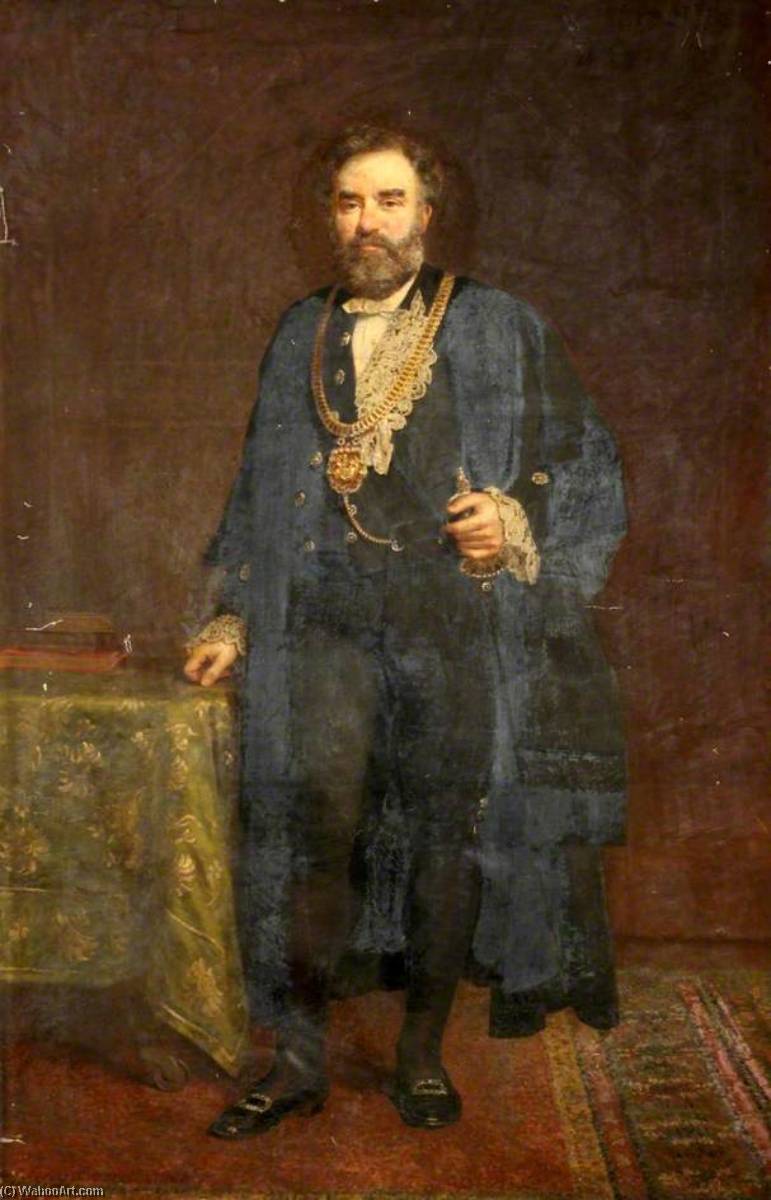Order Oil Painting Replica John Hughes (1830–1895), Mayor of Liverpool, 1883 by Jerry Barrett (1824-1906) | ArtsDot.com