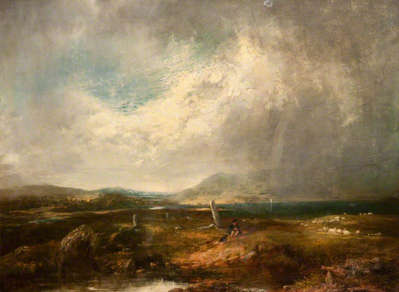 Order Paintings Reproductions A Moorland Storm, Sutherland, 1853 by John Crawford Wintour (1825-1882) | ArtsDot.com