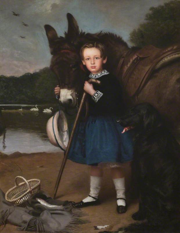 Order Oil Painting Replica Lord John Kennedy (1850–1895), Youngest Son of the 2nd Marquess of Ailsa, by the Swan Pond, 1864 by Charles Augustus Henry Lutyens (1829-1915) | ArtsDot.com