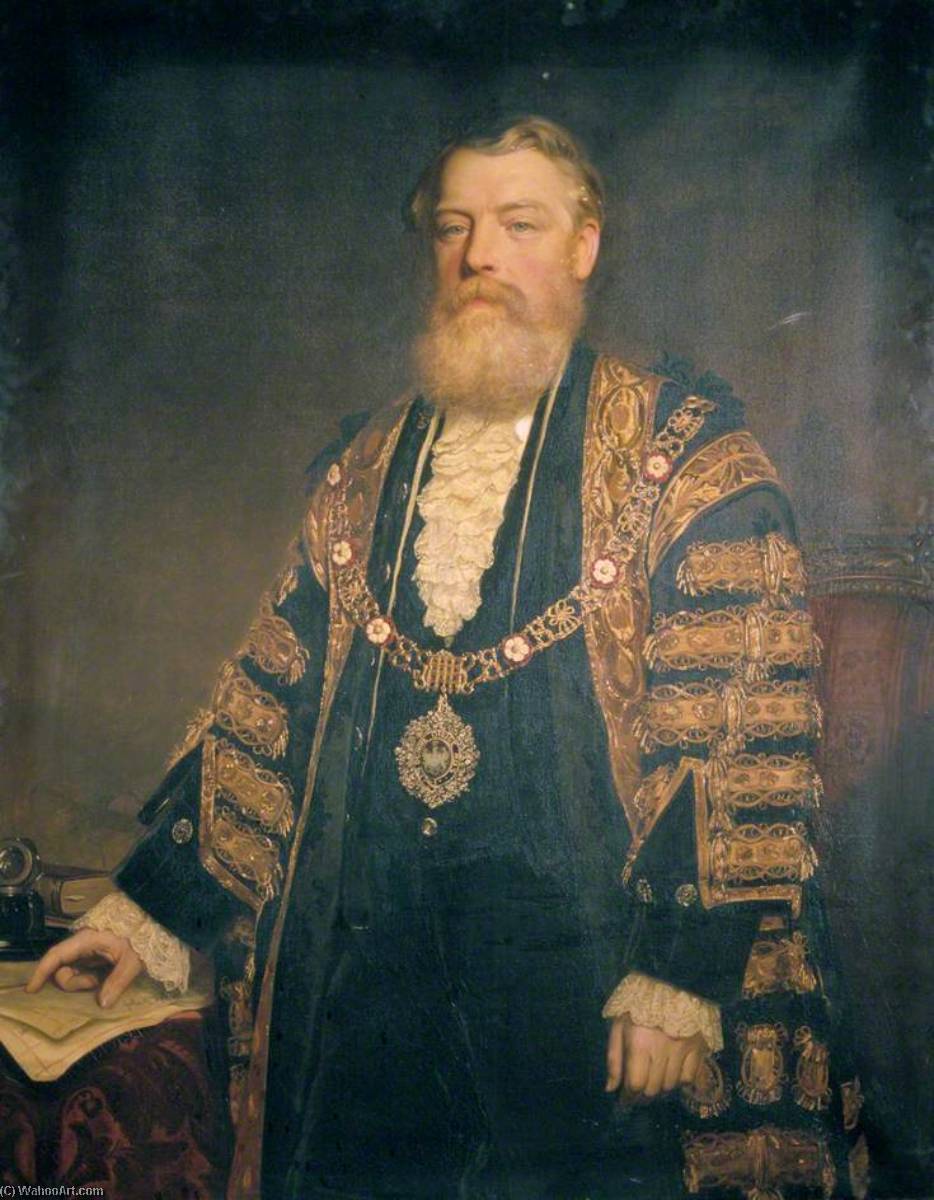 Order Oil Painting Replica Sir Henry Edmund Knight, Lord Mayor of London (1882), 1883 by John Robert Dicksee (1817-1905) | ArtsDot.com
