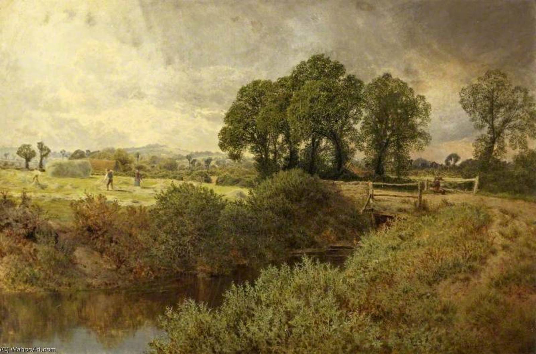 Buy Museum Art Reproductions Landscape with Haymakers, 1870 by John Clayton Adams (1840-1906) | ArtsDot.com