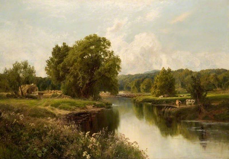 Order Paintings Reproductions Weeds by the River Dart, 1893 by John Clayton Adams (1840-1906) | ArtsDot.com