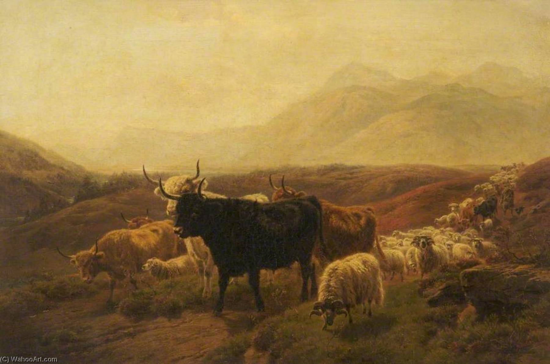 Order Art Reproductions Crossing the Moor by William Watson Ii (1847-1921) | ArtsDot.com