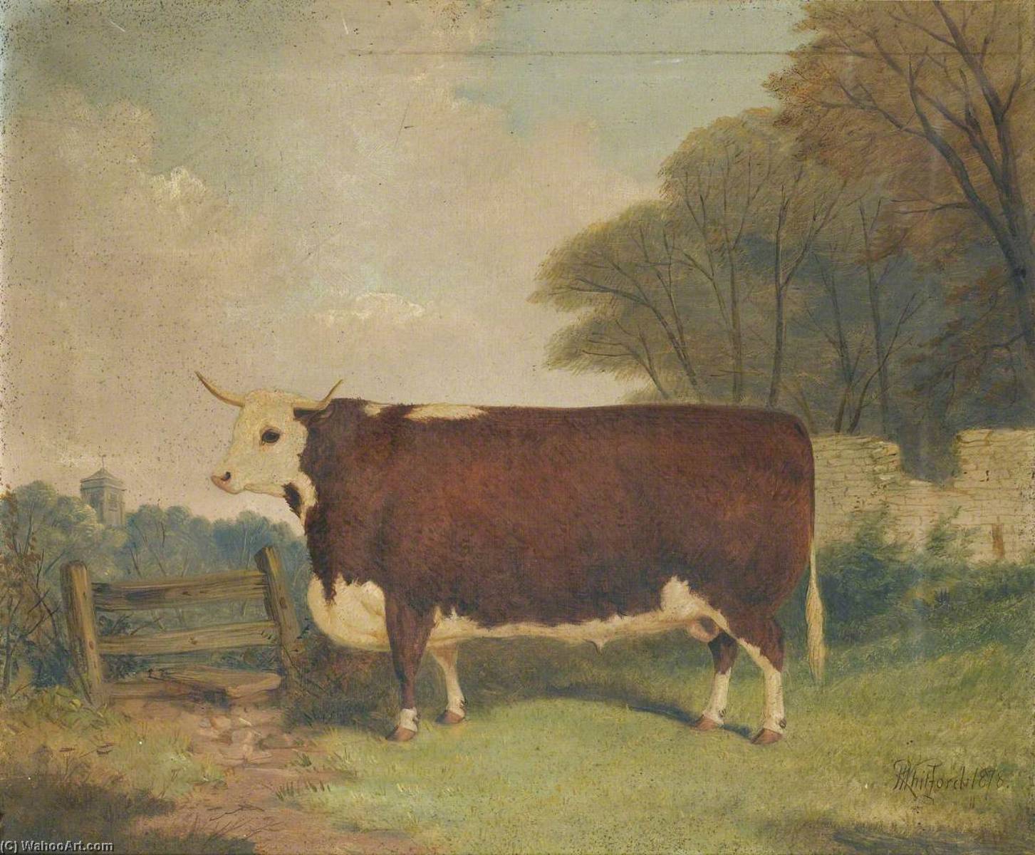 Buy Museum Art Reproductions A Prize Cow by a Gate, 1878 by Richard Whitford (1821-1890) | ArtsDot.com