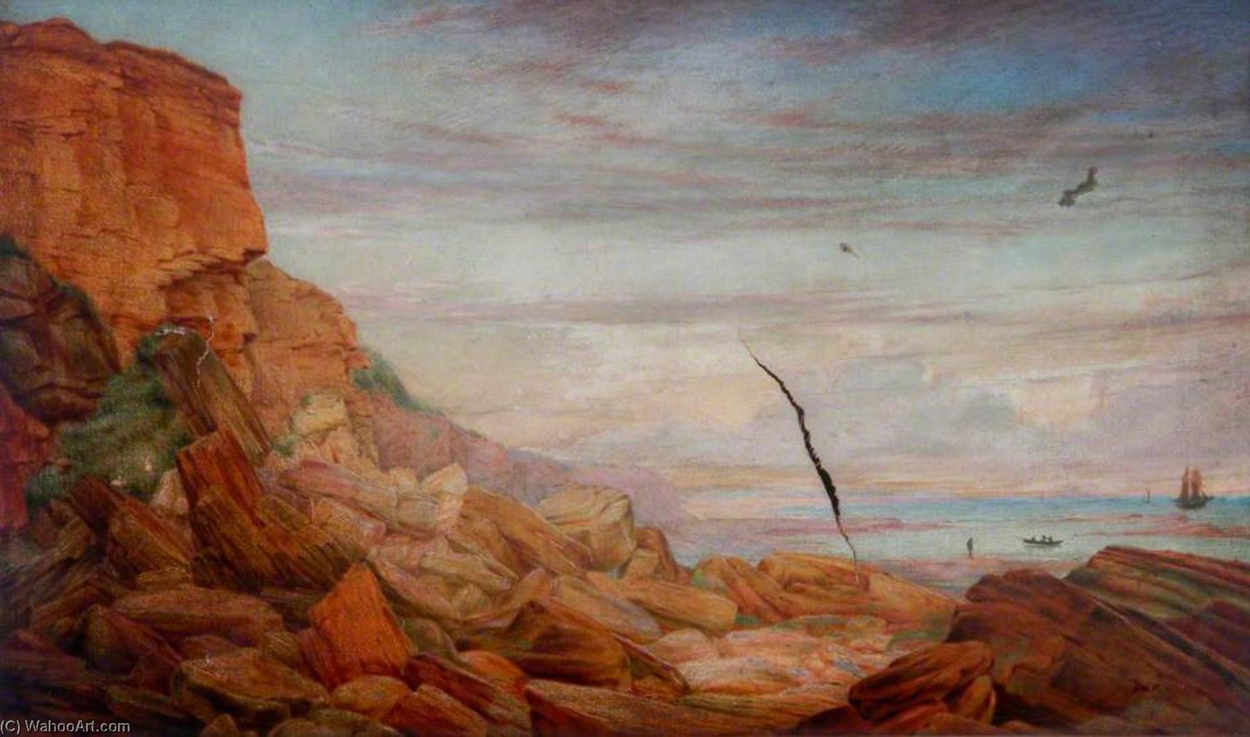 Order Oil Painting Replica Sandstone of the Coal Measures of Northumberland by James Shotton (1824-1896) | ArtsDot.com