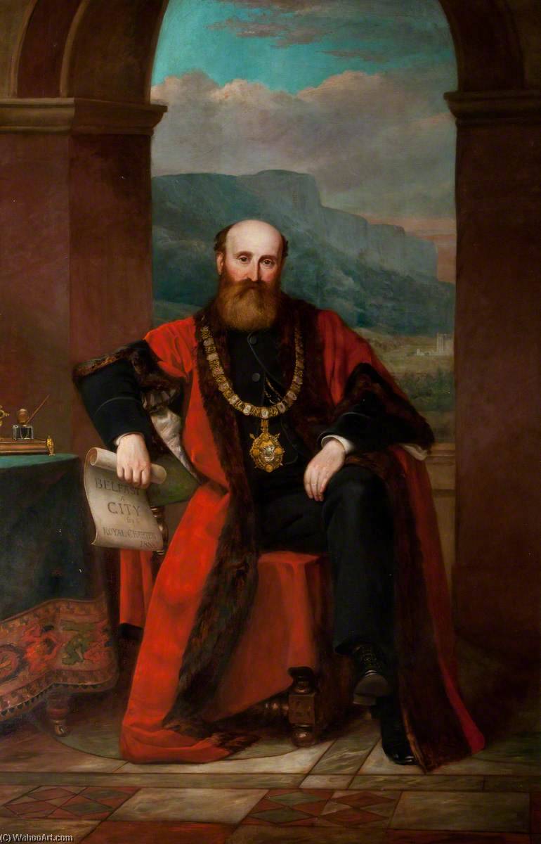 Order Oil Painting Replica Sir James Haslett (1832–1905), Mayor (1887 1888) by Thomas Alfred Jones (1823-1893) | ArtsDot.com