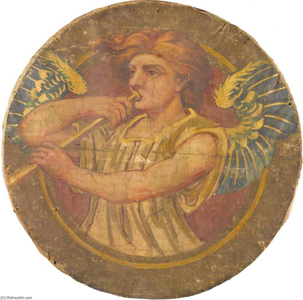 Order Paintings Reproductions Angel with Trumpet, 1869 by Hugh Hutton Stannus (1840-1908) | ArtsDot.com