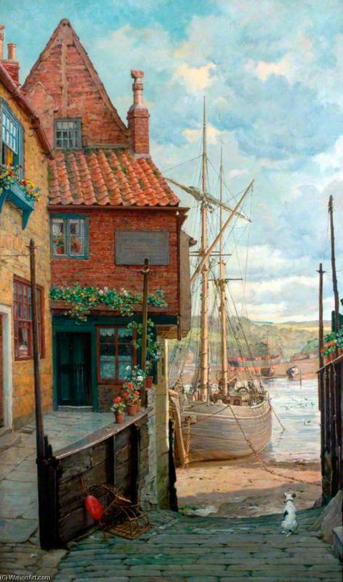 Buy Museum Art Reproductions Whitby Harbour, 1900 by Elias Bancroft (1846-1924) | ArtsDot.com