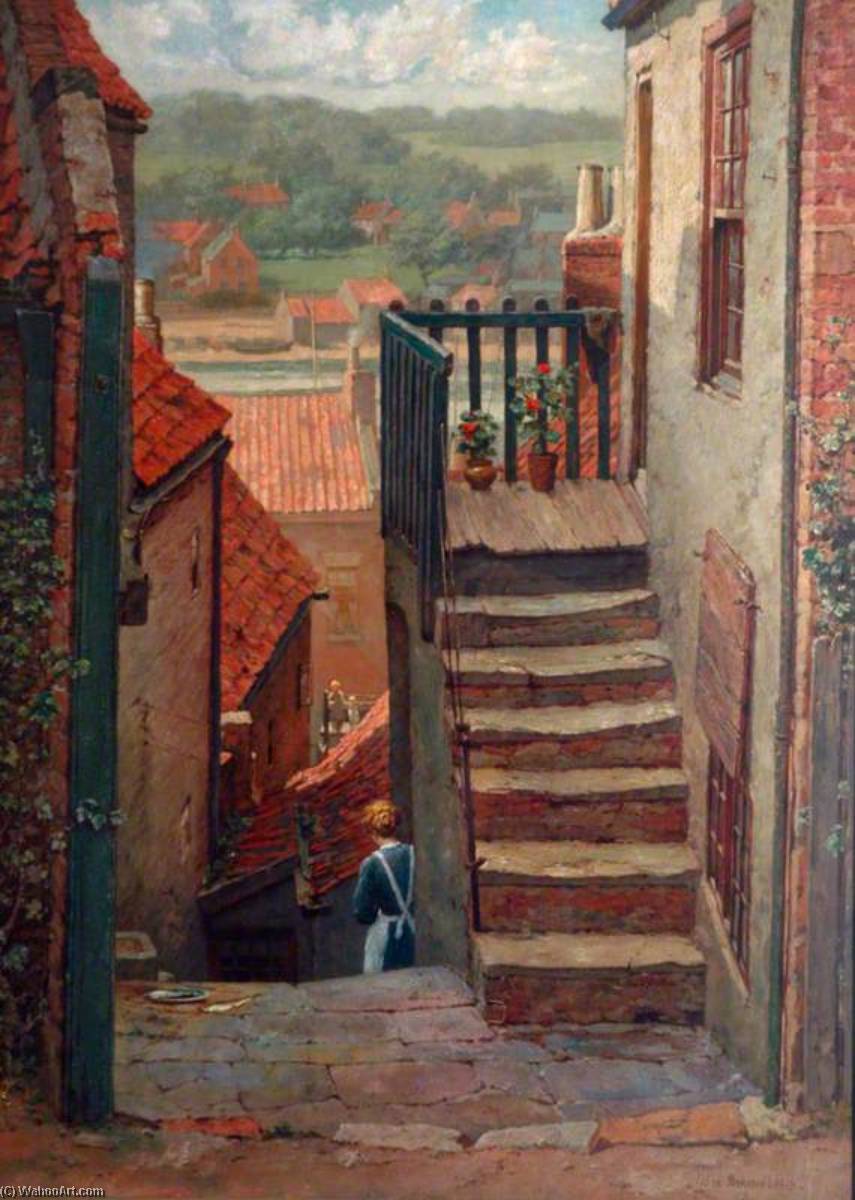 Order Paintings Reproductions Whitby, View of a Backstreet, 1913 by Elias Bancroft (1846-1924) | ArtsDot.com