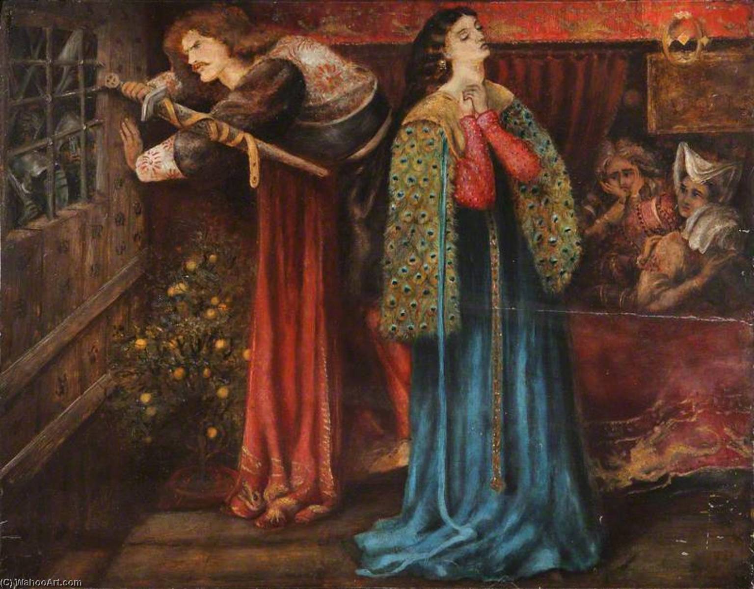 Order Oil Painting Replica Sir Launcelot in the Queen`s Chamber (after Dante Gabriel Rossetti), 1898 by Henry Treffry Dunn (1838-1899) | ArtsDot.com