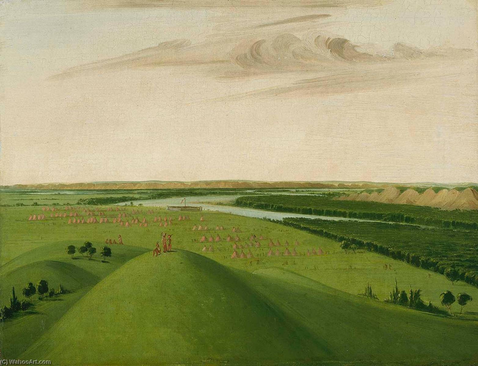 Order Oil Painting Replica Fort Union, Mouth of the Yellowstone River, 2000 Miles above St. Louis, 1832 by George Catlin (1796-1872, United States) | ArtsDot.com
