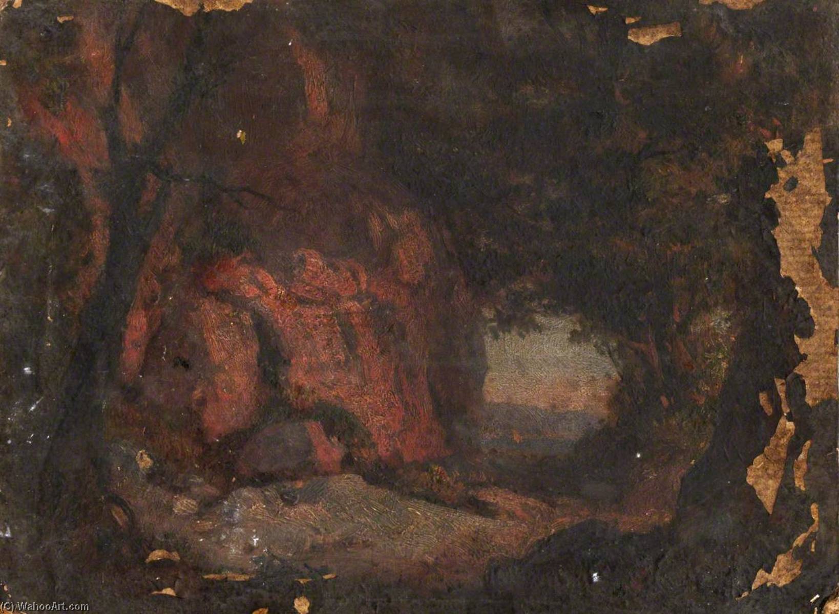 Order Artwork Replica A Rocky Outcrop by Thomas Stuart Smith (1815-1869) | ArtsDot.com