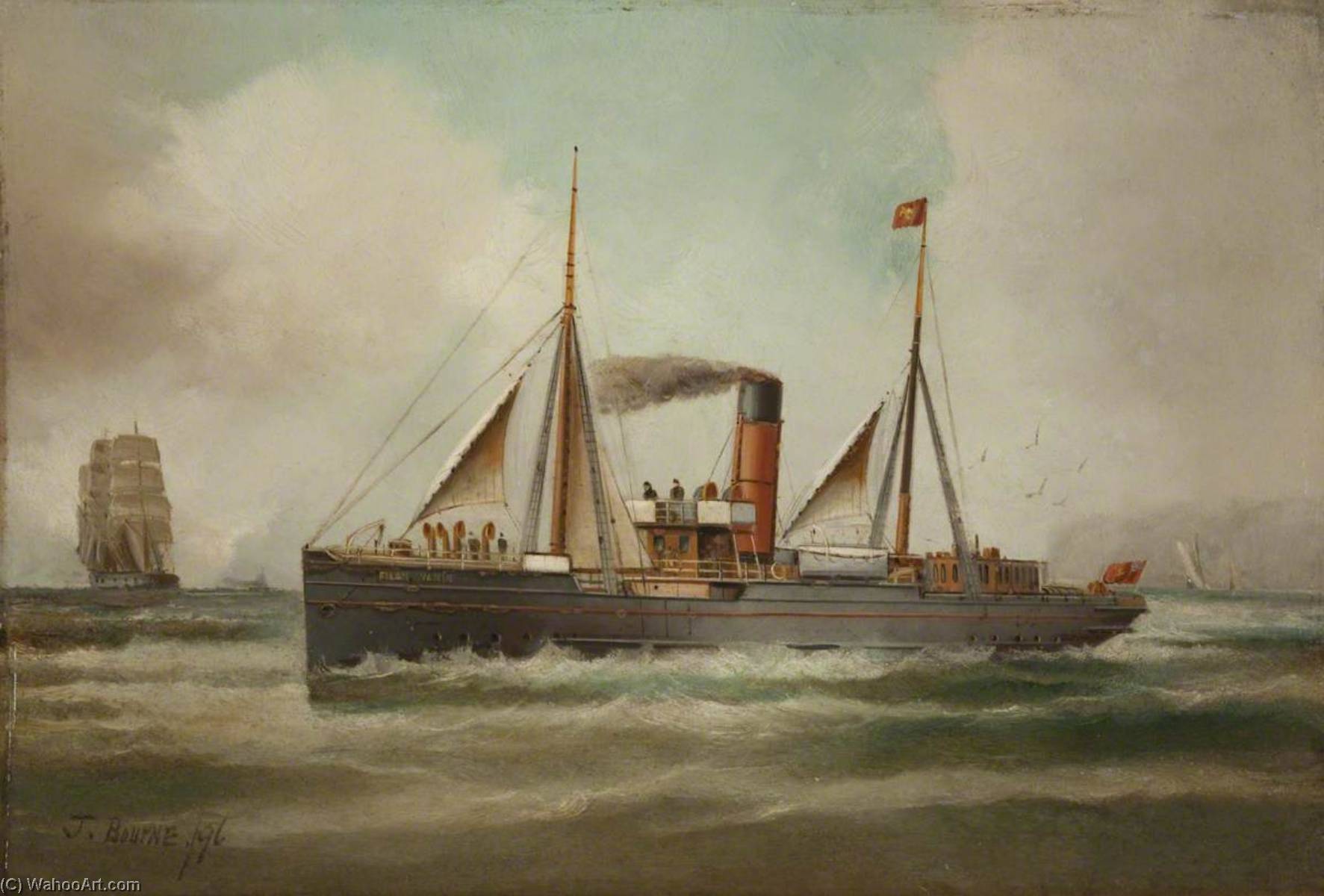 SS `Ellan Vannin`, 1896 by J. Bourne J. Bourne | ArtsDot.com