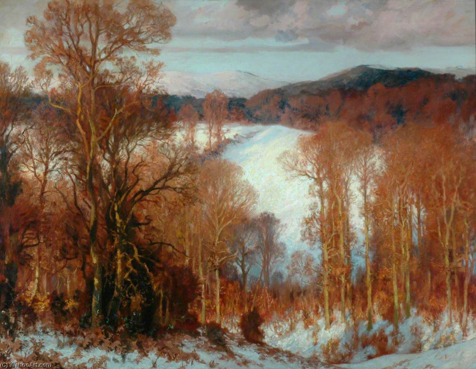 Order Paintings Reproductions Snow Scene by Harry William Adams (1868-1947) | ArtsDot.com