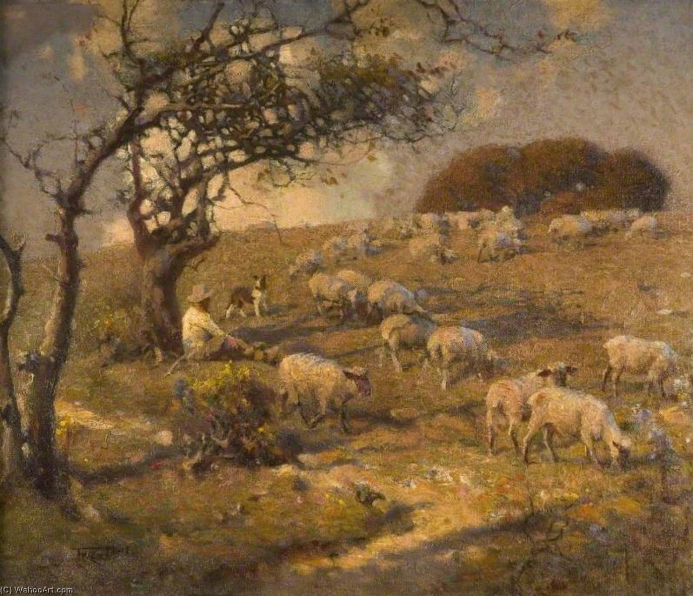 Order Oil Painting Replica Hampshire Downs, 1920 by Frederick Hall (1860-1948) | ArtsDot.com