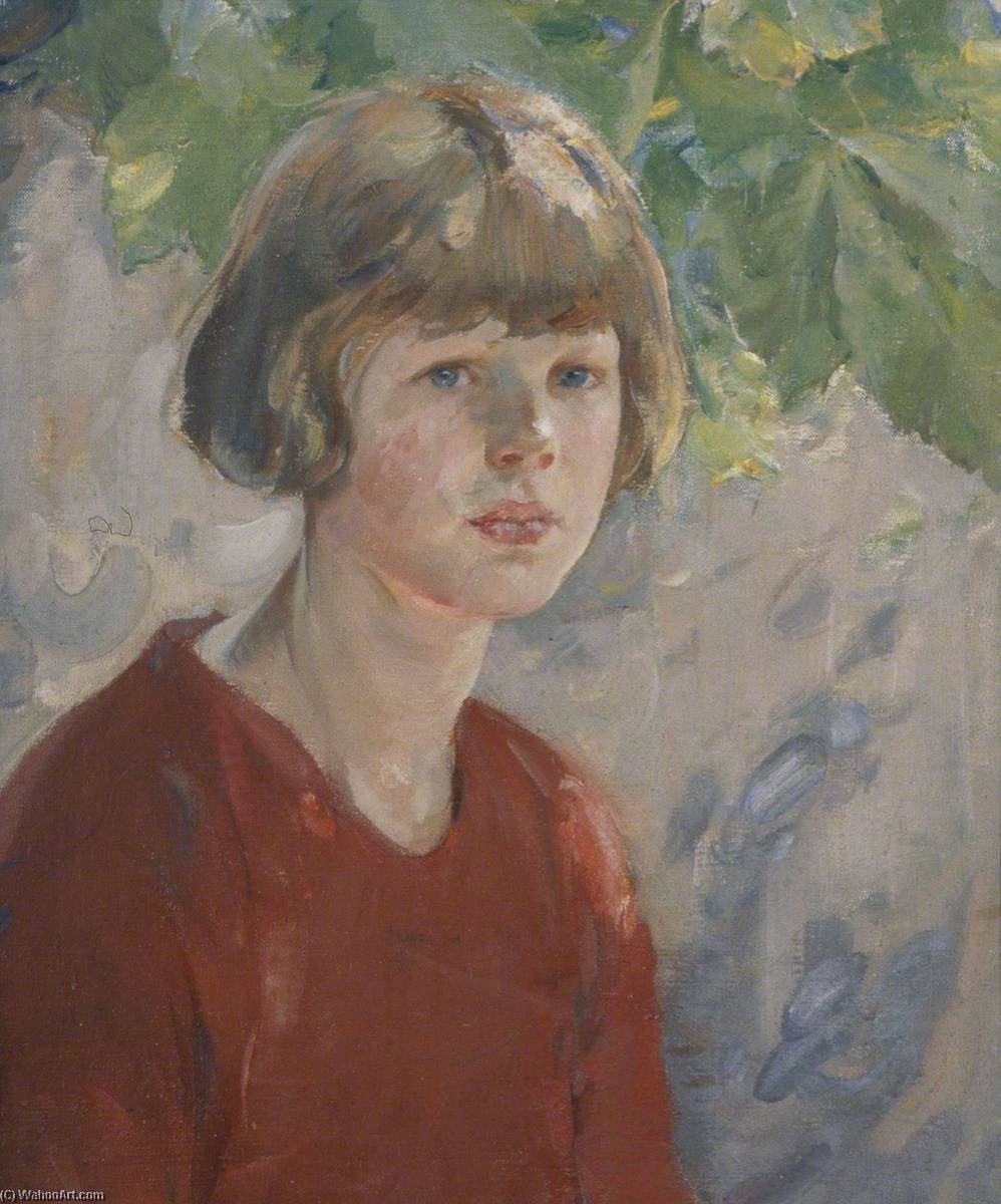 Order Oil Painting Replica Portrait of a Girl, 1930 by Ernest Borough Johnson (1866-1949) | ArtsDot.com