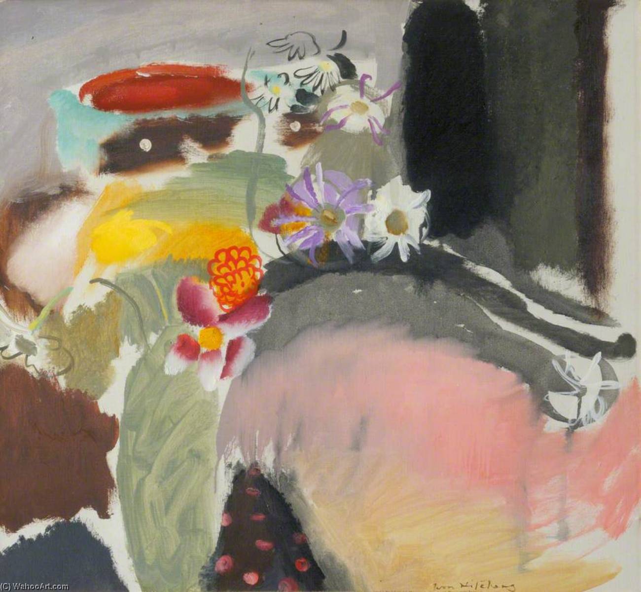 Order Oil Painting Replica Flower Piece by Ivon Hitchens (Inspired By) (1893-1979) | ArtsDot.com