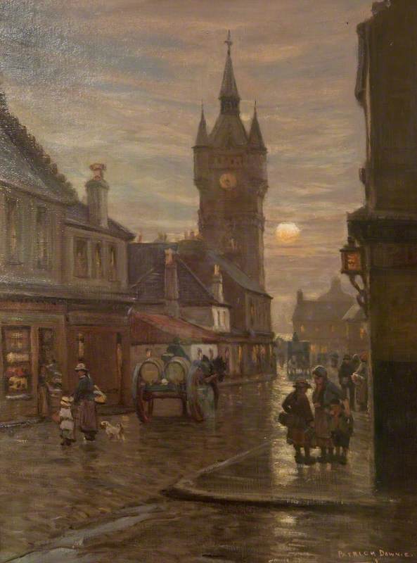 Order Oil Painting Replica High Street Renfrew, 1888 by Patrick Downie (1854-1945) | ArtsDot.com