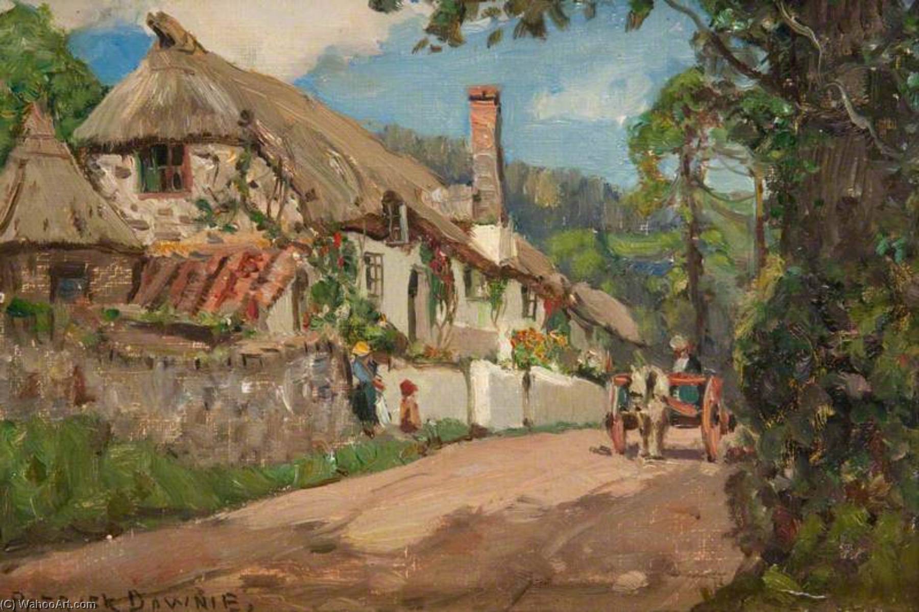 Buy Museum Art Reproductions A Devon Lane by Patrick Downie (1854-1945) | ArtsDot.com