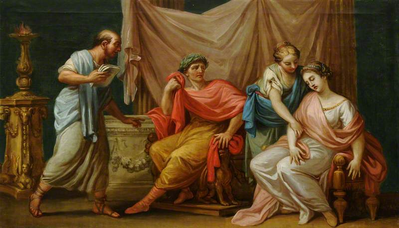 Buy Museum Art Reproductions Virgil Reading the Aeneid to the Emperor Augustus, His Wife Livia and His Fainting Sister, Octavia, 1767 by Antonio Zucchi (1726-1795) | ArtsDot.com