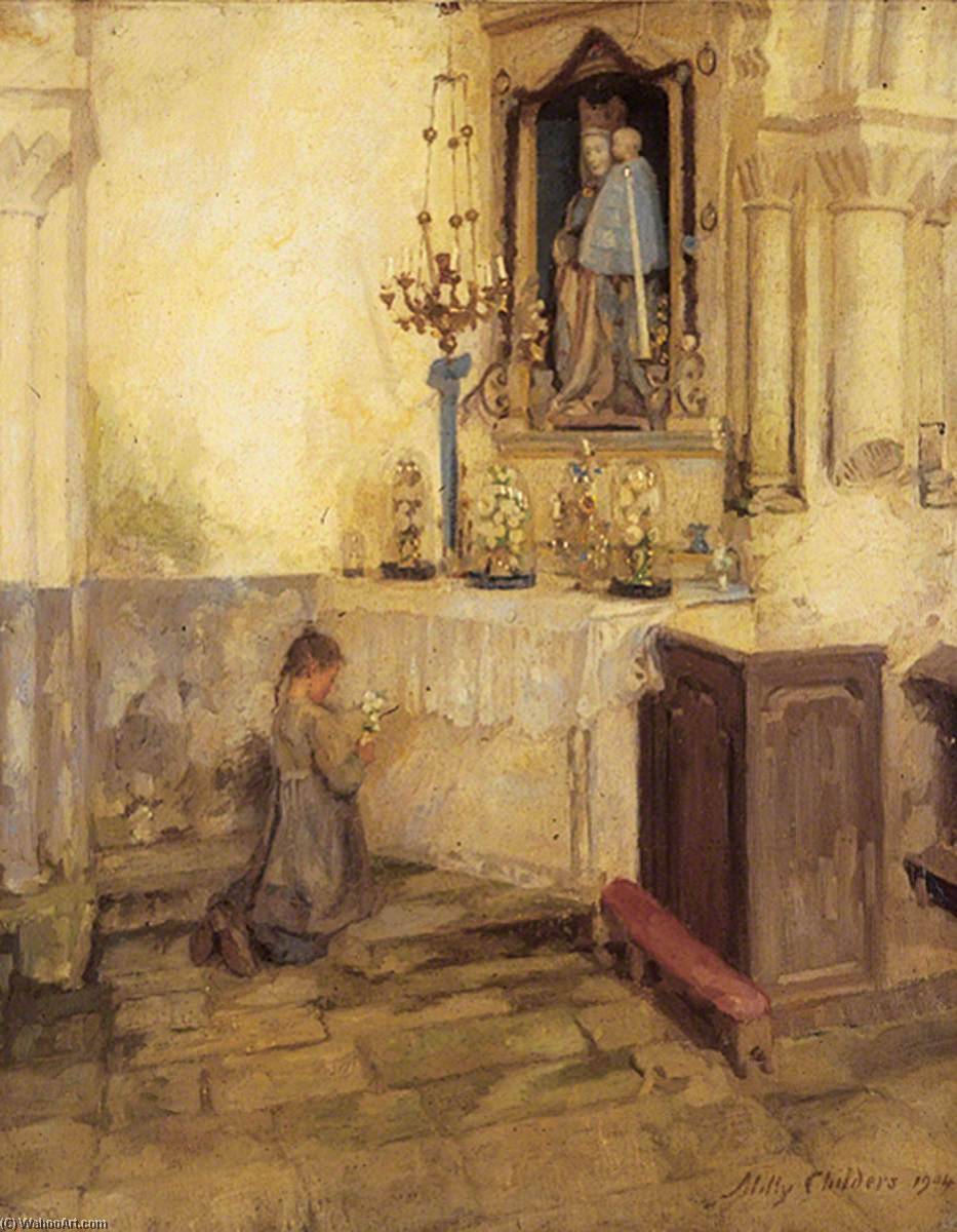 Buy Museum Art Reproductions Girl Praying in Church, 1904 by Milly Childers (1866-1922) | ArtsDot.com
