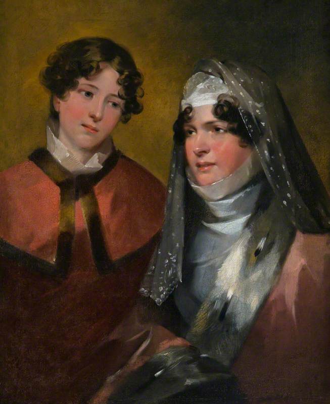 Buy Museum Art Reproductions Mrs Brown of Newhall, Penicuik, and Her Daughter by John Watson Gordon | ArtsDot.com