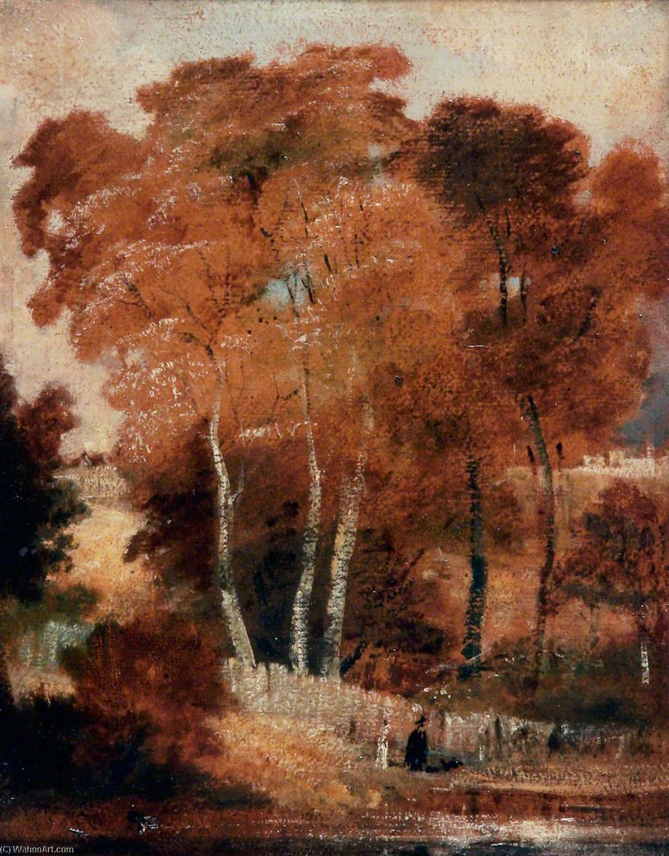 Buy Museum Art Reproductions Landscape with Birches and a Pond by Joseph Clover (1779-1853) | ArtsDot.com