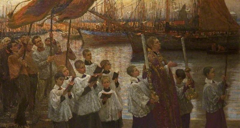 Order Art Reproductions Rogation Day, St Ives, Cornwall by William Holt Yates Titcomb (1858-1930) | ArtsDot.com