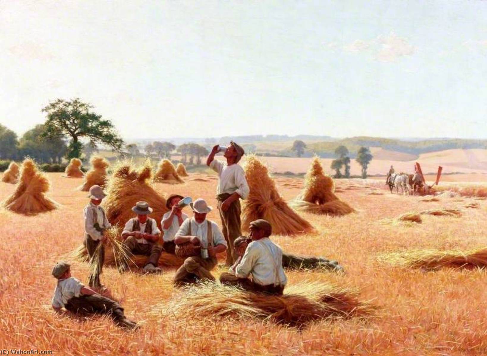 Order Paintings Reproductions Harvesters Resting, 1898 by Thomas Frederick Mason Sheard (1866-1921) | ArtsDot.com
