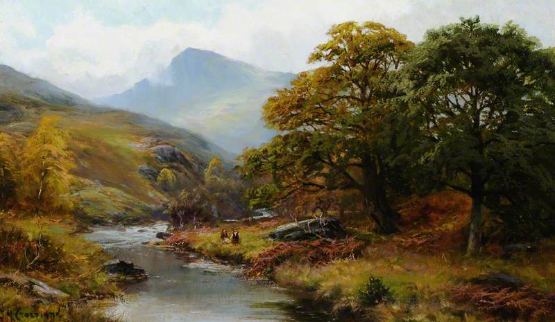 Order Paintings Reproductions Great End from Borrowdale, Cumbria, 1904 by James Henry Crossland (1852-1939) | ArtsDot.com