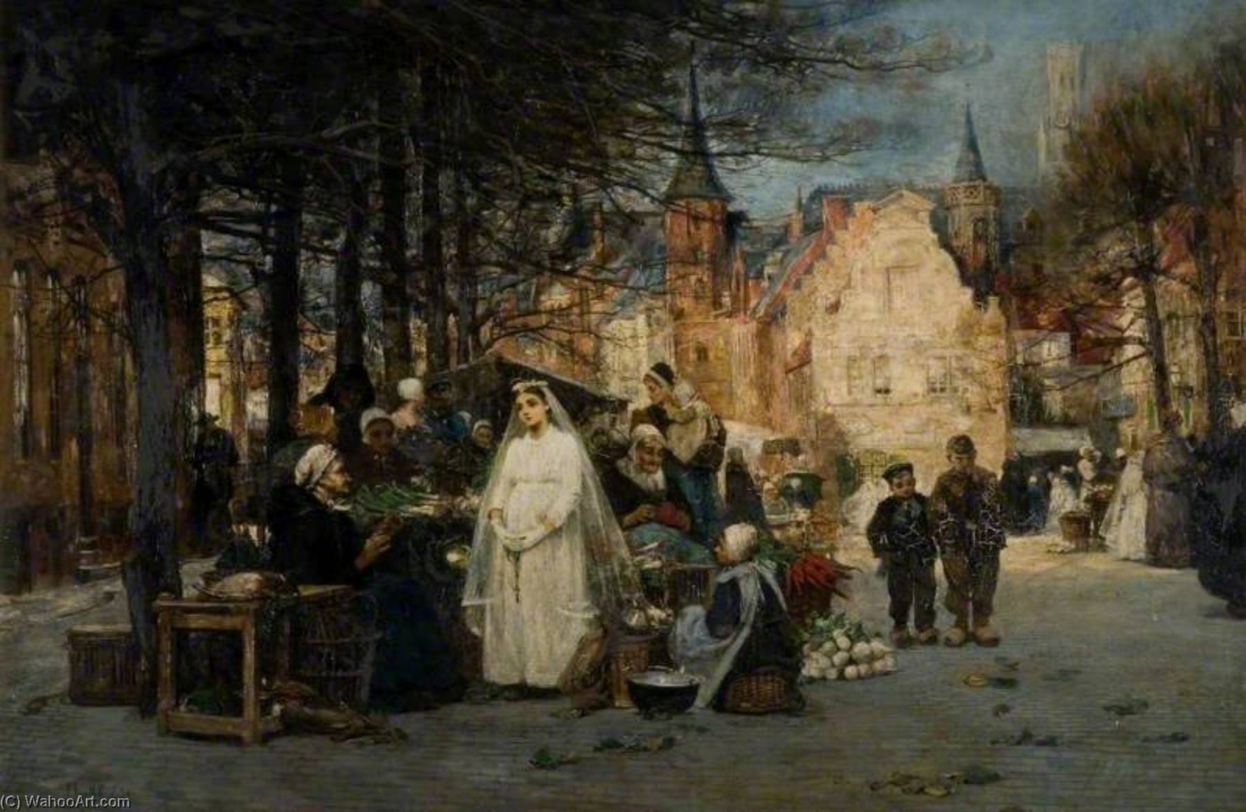 Order Paintings Reproductions The First Communion, 1894 by Flora Macdonald Reid (1860-1938) | ArtsDot.com