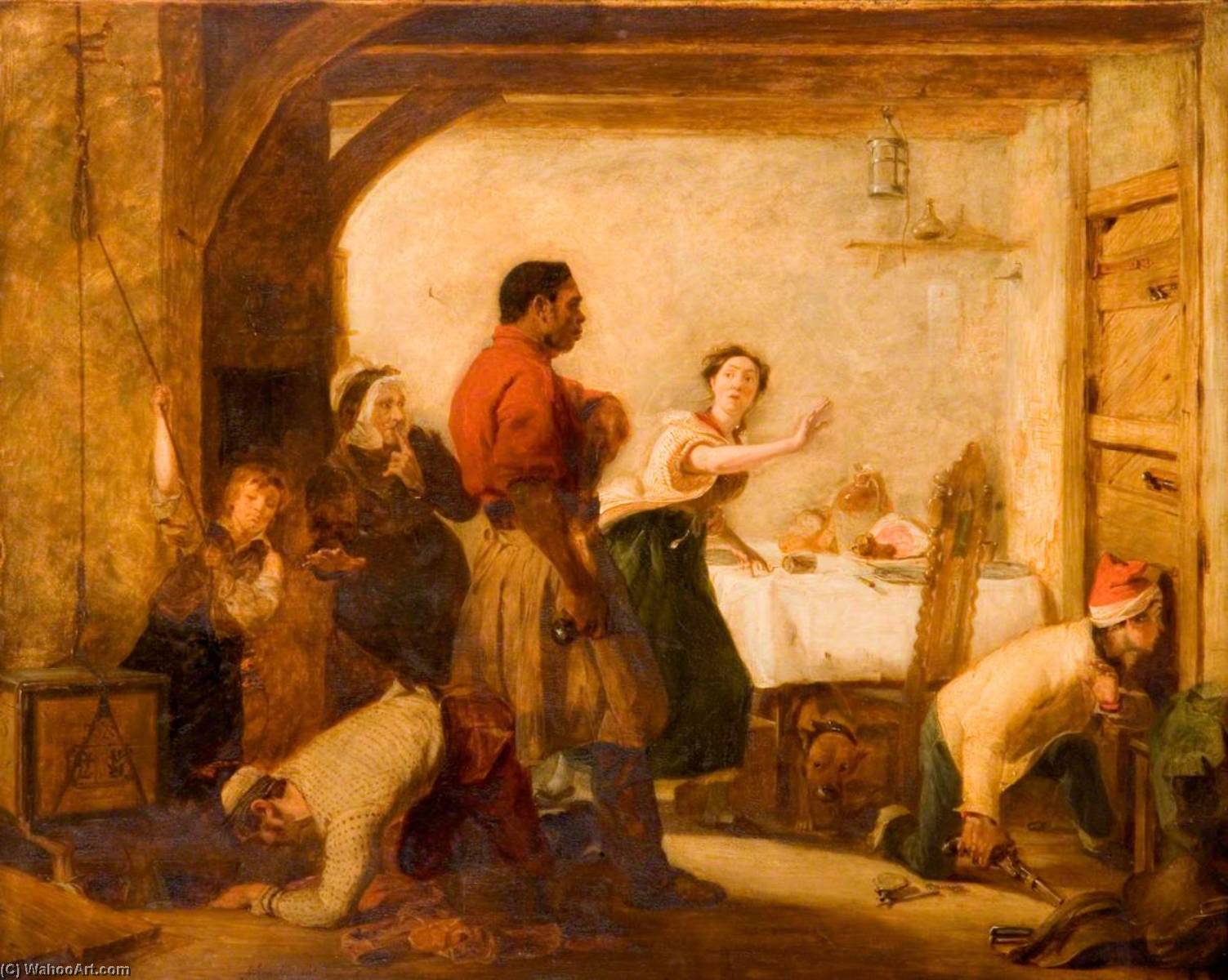 顺序 藝術再現 走私者惊慌失措。, 1830 通过 John Prescott Knight (1803-1881) | ArtsDot.com
