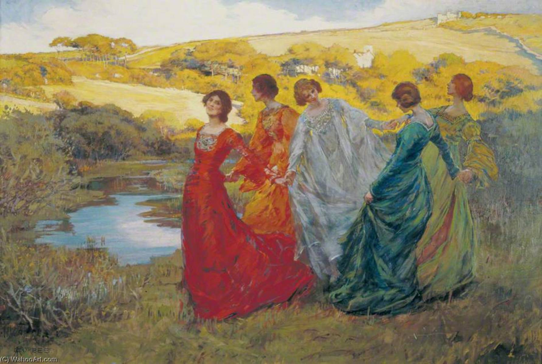 顺序 藝術再現 在一个美好的一天。, 1903 通过 Elizabeth Adela Stanhope Forbes (1859-1912, Canada) | ArtsDot.com