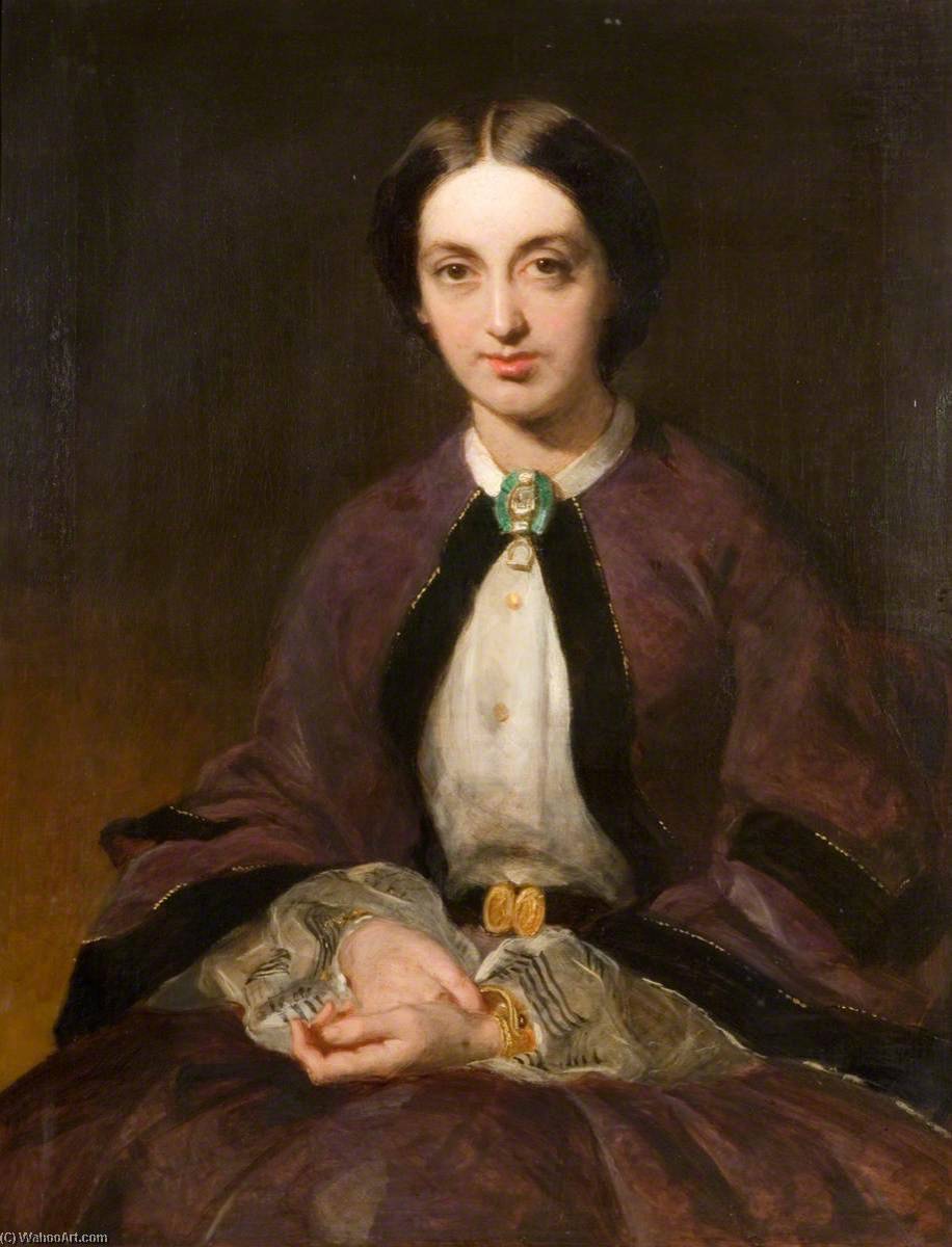 Order Paintings Reproductions Clare (Miss Clara) (1838–1895), 1863 by John Prescott Knight (1803-1881) | ArtsDot.com