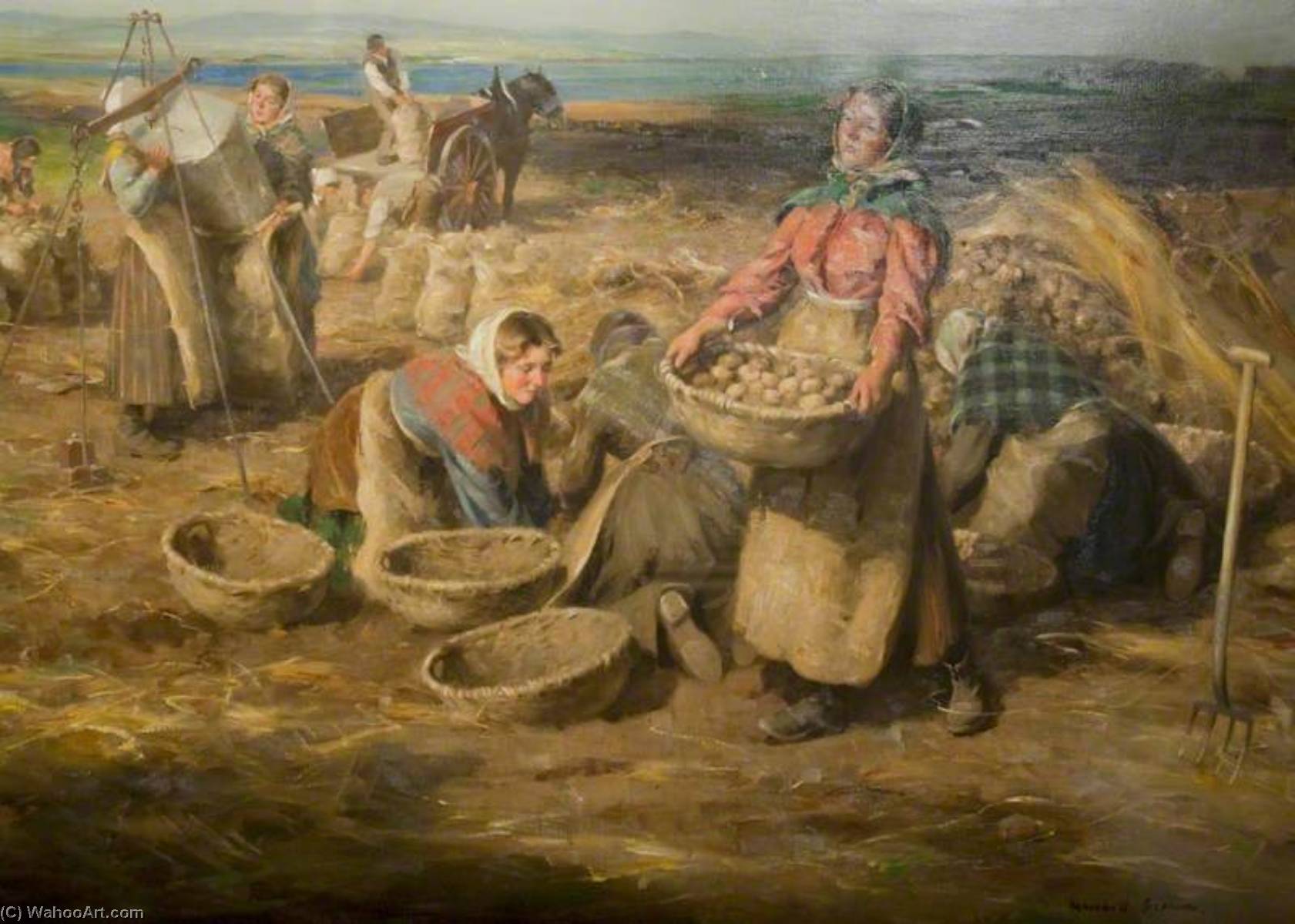 Order Art Reproductions Waling Potatoes by William Marshall Brown (1863-1936) | ArtsDot.com