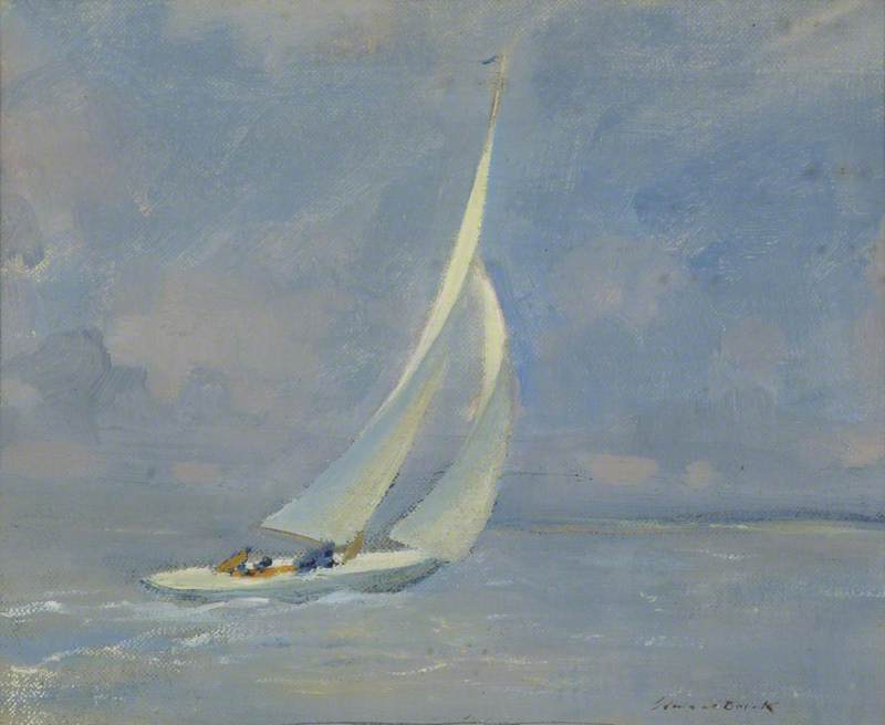 Buy Museum Art Reproductions The Yacht `Uladh` Sailing with the Wind, 28th July 1934, 1934 by Edmond Brock (1882-1952) | ArtsDot.com
