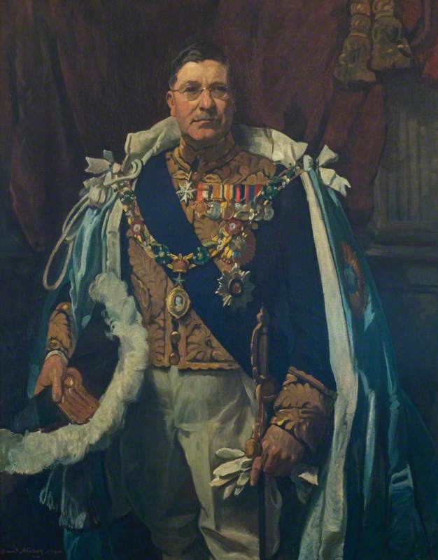 Order Artwork Replica John Francis Ashley (Jock), Lord Erskine, Governor of Madras, in the Robes of Governor, 1946 by David Alison (Inspired By) (1882-1955) | ArtsDot.com