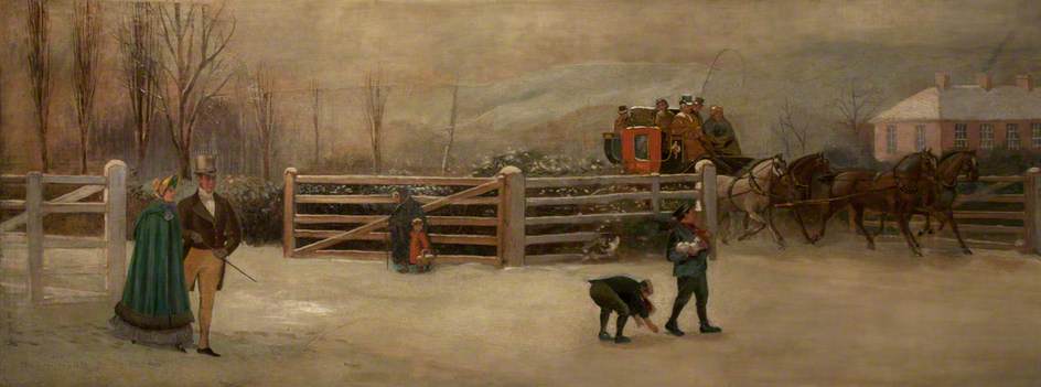 Pedir Reproducciones De Pinturas Old Turnpike con Dublin Coach, Lisburn Road, 1903 de Joseph W Carey (1859-1937) | ArtsDot.com