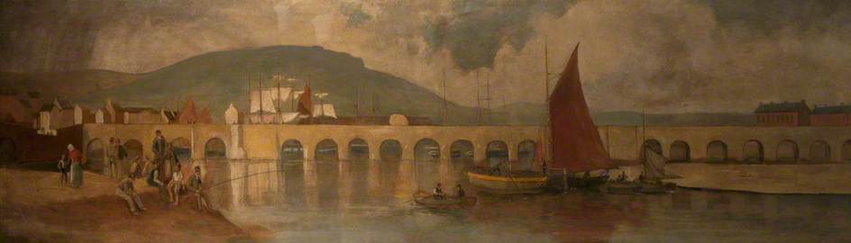 Ordinare Riproduzioni Di Quadri Il vecchio ponte lungo, Belfast, 1908 di Joseph W Carey (1859-1937) | ArtsDot.com