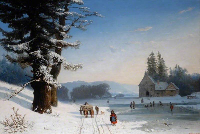 Order Oil Painting Replica Snow Scene in the South of France, 1874 by Joséphine Bowes (1825-1874) | ArtsDot.com