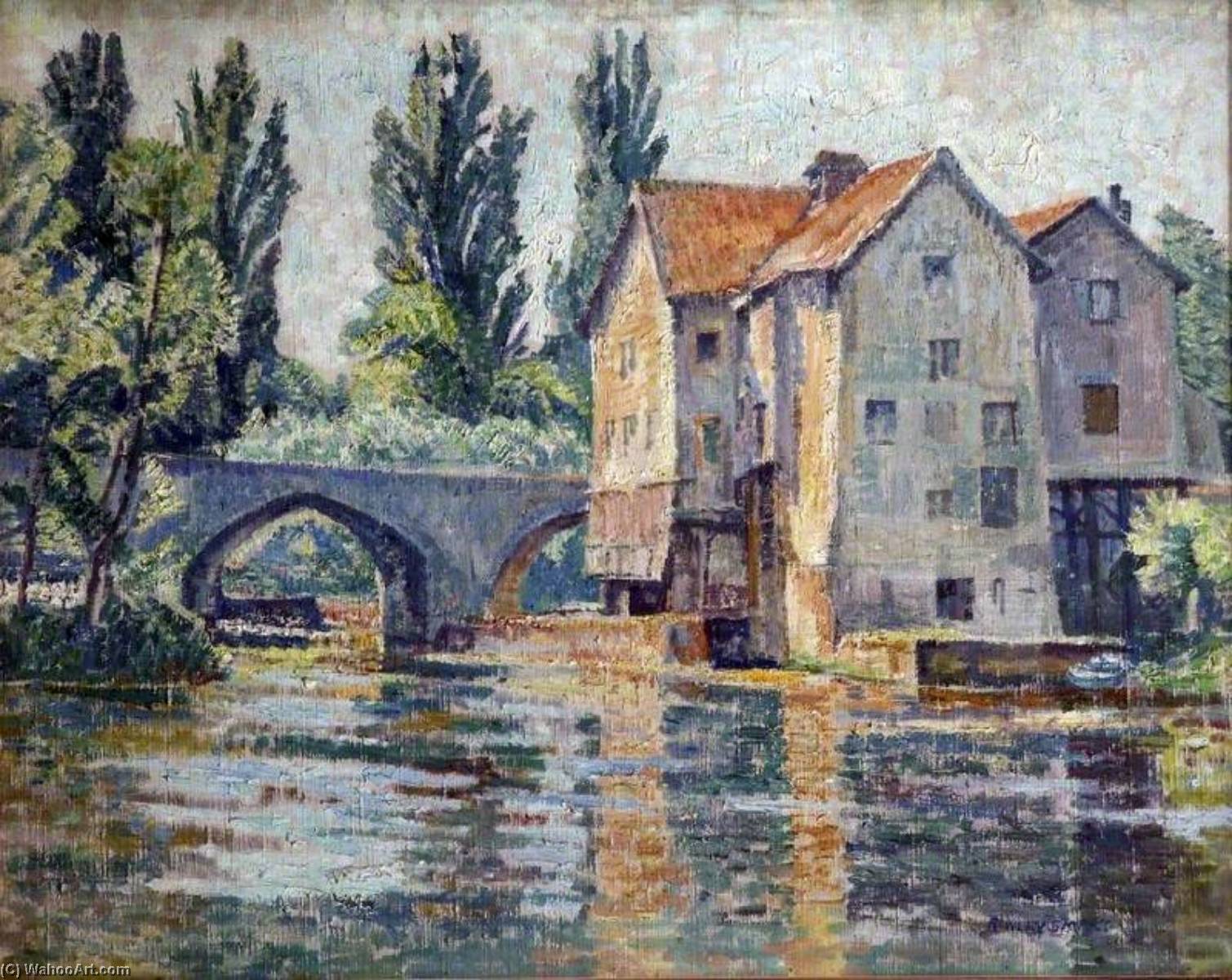 Order Oil Painting Replica The Mill, Moret sur Loing, France by Rowley Smart (1887-1934) | ArtsDot.com